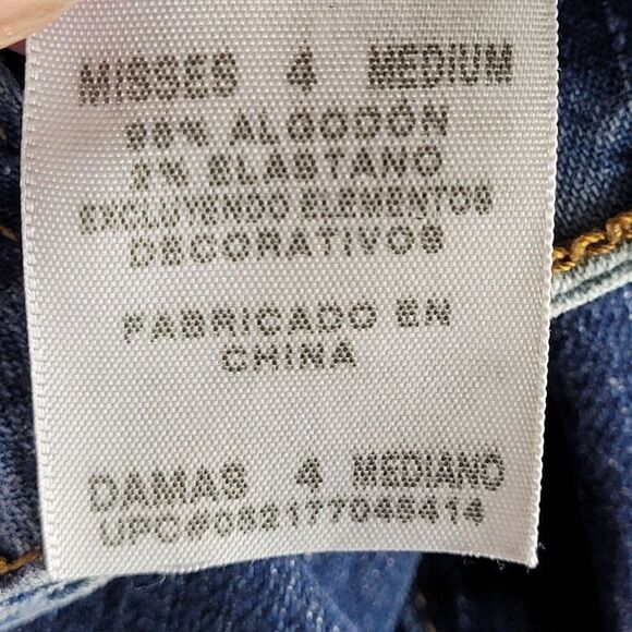 Levi's Upcycled Bleached Cutoff Jean Shorts 4 Mid Rise Stretch 5 Pocket Raw Hem - Picture 11 of 14